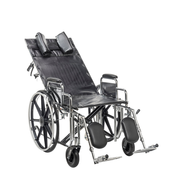 Sentra Reclining Wheelchair, Detachable Desk Arms, 22" Seat