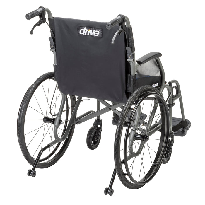 AeroFly Ultra-Lite Wheelchair, Matte Black, 18" Seat, Rear View