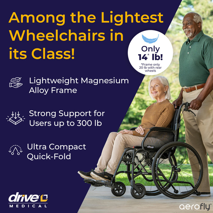 AeroFly Ultra-Lite Wheelchair, Matte Black, 20" Seat, Magnesium Frame Detail