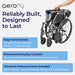 AeroFly Ultra-Lite Wheelchair, Matte Gray, 20" Seat, Frame Detail