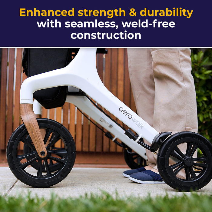 AeroWalk Rollator, White, Seamless Weld-Free Frame Detail