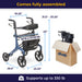 AeroWalk Ultra-Lite Rollator, Blue, Dimensions