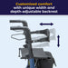 AeroWalk Ultra-Lite Rollator, Blue, Height Adjustment Handle Detail