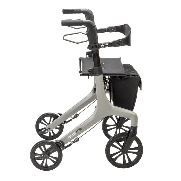 AeroWalk Ultra-Lite Rollator, Grey, Side View