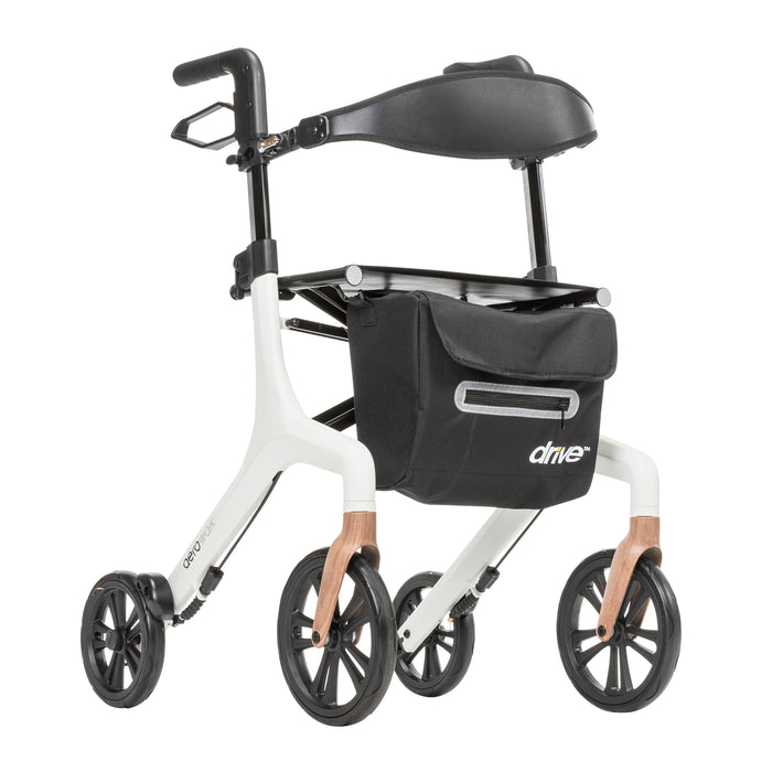 AeroWalk Ultra-Lite Rollator Rolling Walker, White, Front View