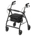 Aluminum Rollator with 6 Inch Casters, Black, Full Product View