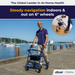 Aluminum Rollator with 6 Inch Casters, Blue, In Use Walking
