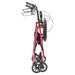 Aluminum Rollator with 6 Inch Casters, Red, Folded for Storage
