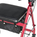 Aluminum Rollator with 6 Inch Casters, Red, Padded Seat 