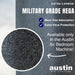 Austin Air Bedroom Machine military grade HEGA filtration infographic with CBRN protection explanation