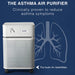 Austin Air HealthMate air purifier asthma symptom reduction graphic with lungs illustration