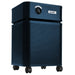 Austin Air HealthMate air purifier midnight blue front angle view on casters