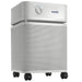 Austin Air HealthMate air purifier sandstone front angle view on casters