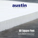 Austin Air HealthMate Plus graphic highlighting 60 square feet of medical grade HEPA filtration