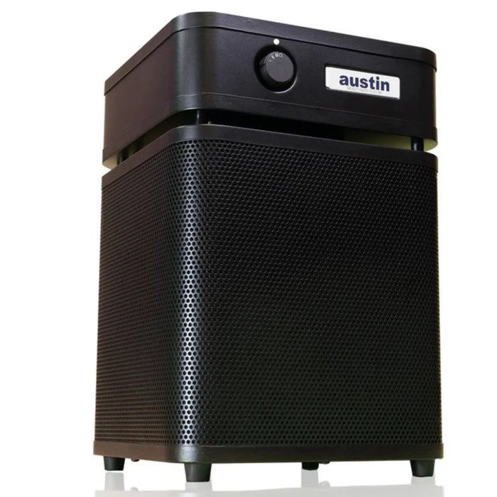 Austin Air HealthMate Plus Junior air purifier in black finish with compact design for small spaces