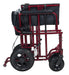 Bariatric Aluminum Transport Chair, Red, Folded for Storage