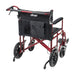 Bariatric Aluminum Transport Chair, Red, Rear View