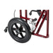 Bariatric Aluminum Transport Chair, Red, 12 Inch Flat-Free Wheel Detail