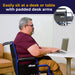 Bariatric Steel Transport Chair, 22" Seat, Blue, Removable Desk Arm Detail