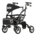 Fusion Rollator Transport Chair, Onyx, Padded Seat and Backrest Detail