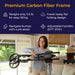 Carbon Fiber Rollator, Gray, Weld-Free Frame Detail
