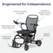 CarbonTouch Power Wheelchair, Showing its Features