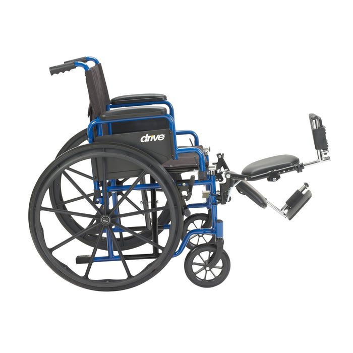 Blue Streak Wheelchair with Flip Back Desk Arms, Elevating Leg Rests, 16" Seat