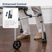 Clever Lite LS Walker Rollator with Seat and Push Down Brakes, Soft Backrest Detail