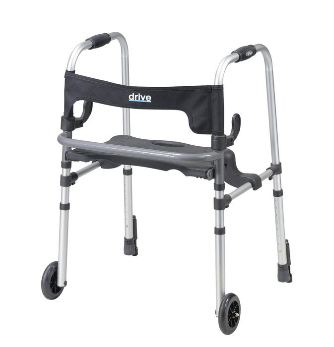Clever Lite LS Walker Rollator with Seat and Push Down Brakes, Full Product View