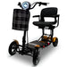 ComfyGO MS3000 Foldable Travel Scooter in gold with front basket and padded seat.
