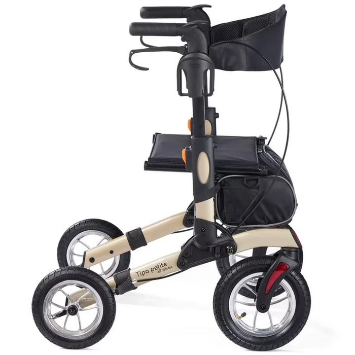 Comodita Tipo Petite champagne all-terrain rollator side view