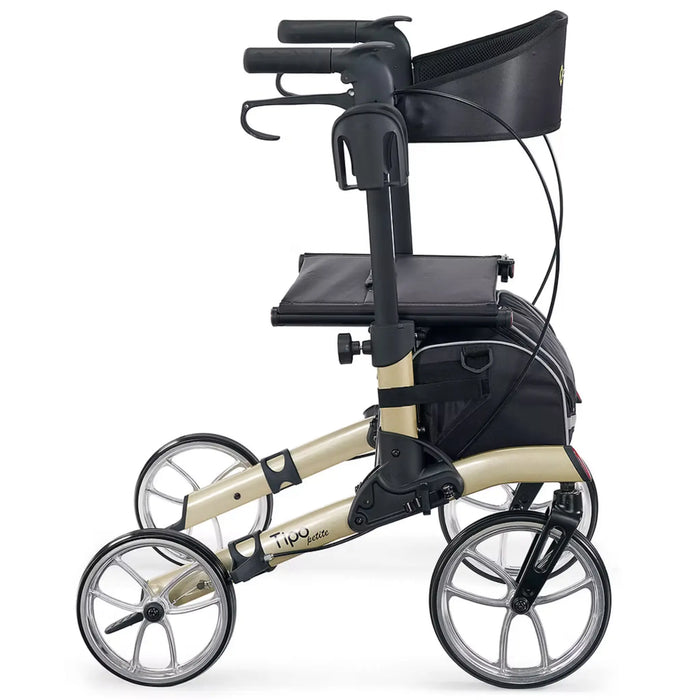 Comodita Tipo Petite champagne rollator walker side view