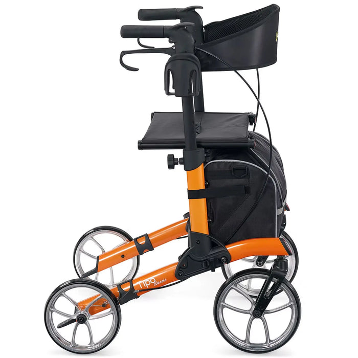 Comodita Tipo Petite orange rollator walker side view