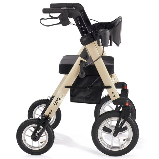 Comodita Uno champagne all-terrain rollator side view