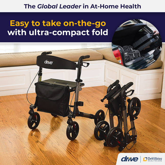 Compact Folding Rollator, Compact Fold for Travel