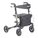 Compact Folding Rollator Rolling Walker, Grey/Black, Front View