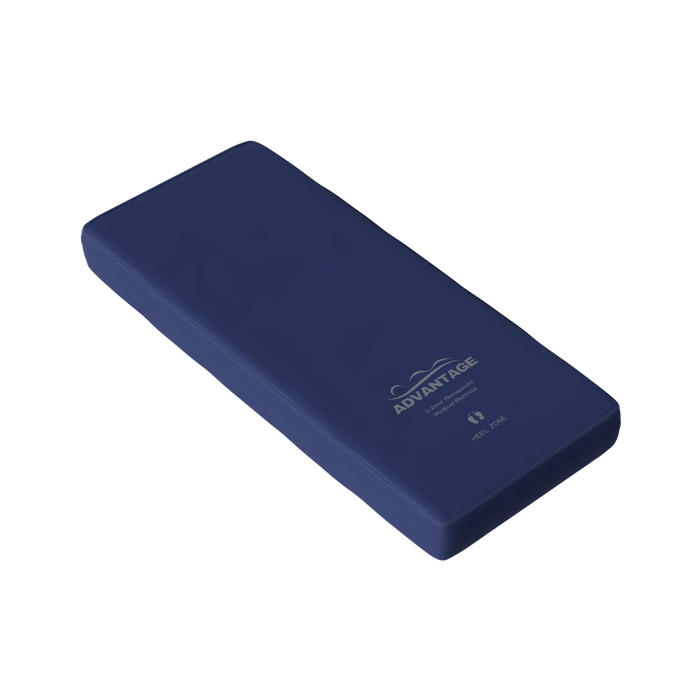 CostCare 5-Zone Therapeutic Mattress with waterproof blue cover designed for pressure redistribution and long-term patient comfort.