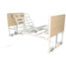 CostCare B420 ultra low long term care bed in oak finish with backrest elevated demonstrating adjustable positioning