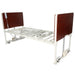 CostCare B420 ultra low long term care bed in mahogany finish with dark wood headboard and footboard panels