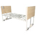 CostCare B420 ultra low long term care bed in oak finish at standard height with adjustable metal frame and wooden panels