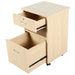 CostCare BZC330 bedside cabinet in oak finish with top and bottom drawers open, displaying interior storage space and drawer slide hardware.