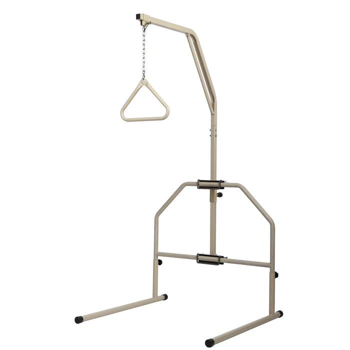 CostCare L250 Long-Term Care Trapeze Bar with floor base and overhead grab handle for patient bed mobility and repositioning support.