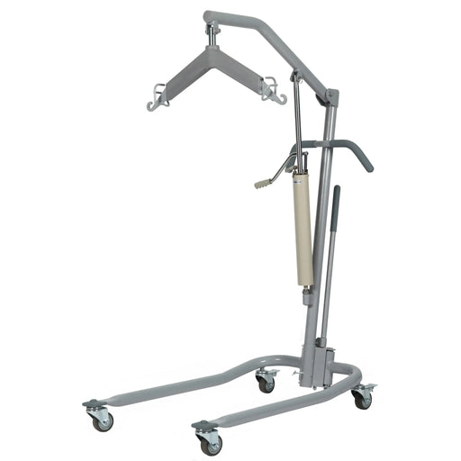 CostCare L300C manual patient lifter with hydraulic pump, wheeled base, and overhead sling cradle for safe patient transfers


