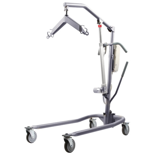 CostCare L310C electric patient lifter with powered lift actuator, wheeled base, and sling cradle for patient transfers