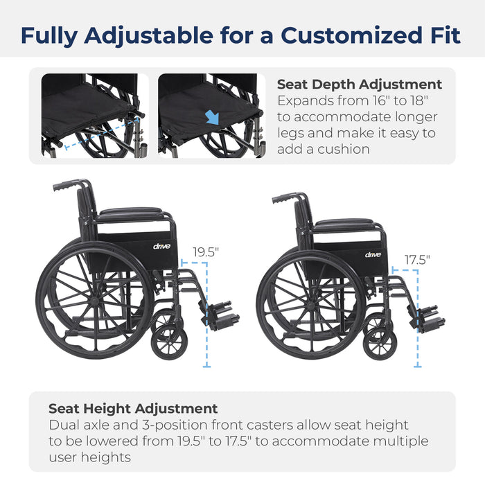 Cruiser III Wheelchair, Full Arms, Elevating Leg Rests, 20" Seat, Detail View