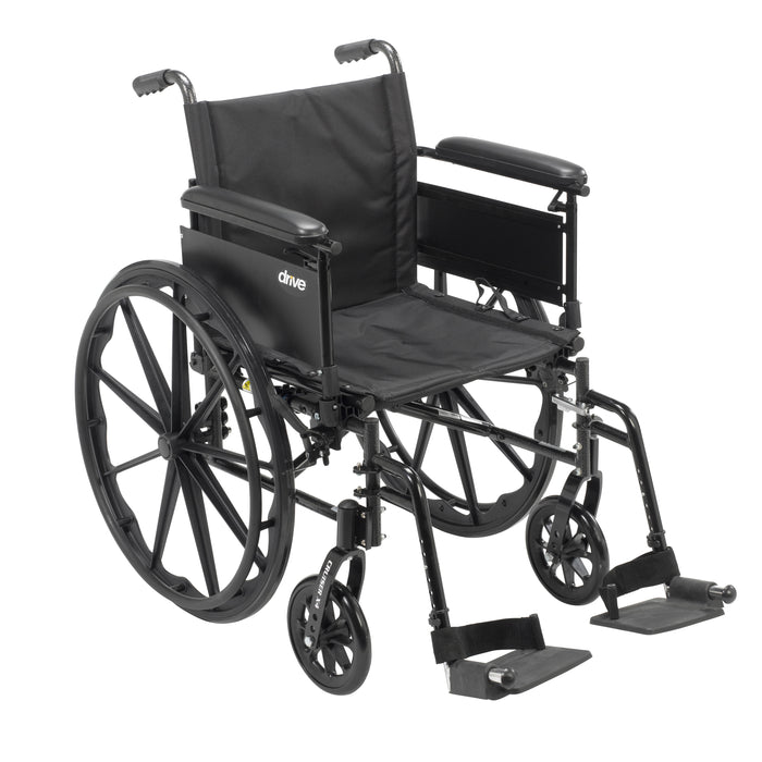 Cruiser X4 Wheelchair, Full Arms, Swing Away Footrests, 16" Seat, Front View