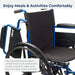 Blue Streak Wheelchair with Flip Back Desk Arms, Elevating Leg Rests, 18" Seat