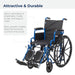 Blue Streak Wheelchair with Flip Back Desk Arms, Elevating Leg Rests, 16" Seat