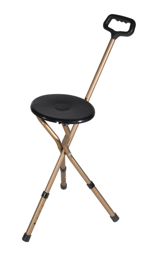 Drive Medical adjustable folding cane seat angled view
