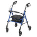 Drive Adjustable Height Rollator, Blue, Front View